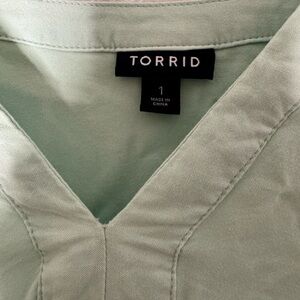 Torrid Light Green V-Neck Blouse